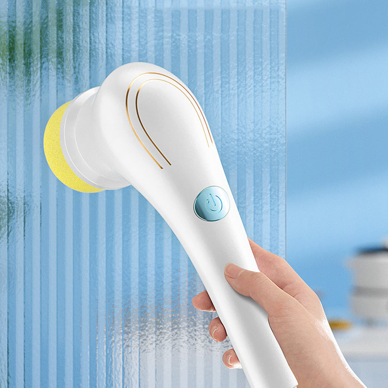 Effortless Cleaning with Multifunctional Electric Handheld  Brush Set - Household Scrubber for Bathtub, Sink, Bathroom, Kitchen Tiles, and More, Includes 5 Heads