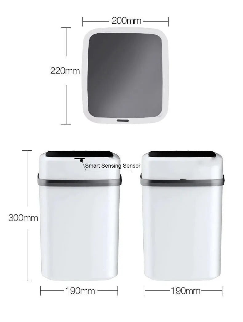 Trash Bin 13L Bathroom Touch Trash Can In The Toilet Smart Garbage Bucket Waste Bins Dustbin Smart Trash Can Kitchen