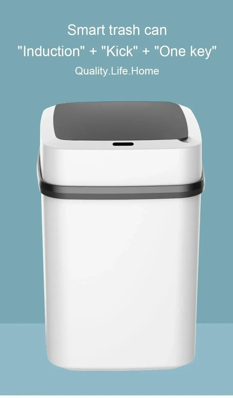 Trash Bin 13L Bathroom Touch Trash Can In The Toilet Smart Garbage Bucket Waste Bins Dustbin Smart Trash Can Kitchen