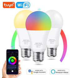 Tuya WiFi E27 LED Lamp RGB CW WW LED Light Bulb Alexa Smart Bulb Compatible with Google Assistant for Smart Life