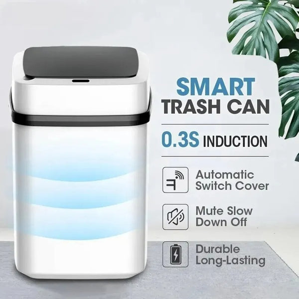 Trash Bin 13L Bathroom Touch Trash Can In The Toilet Smart Garbage Bucket Waste Bins Dustbin Smart Trash Can Kitchen