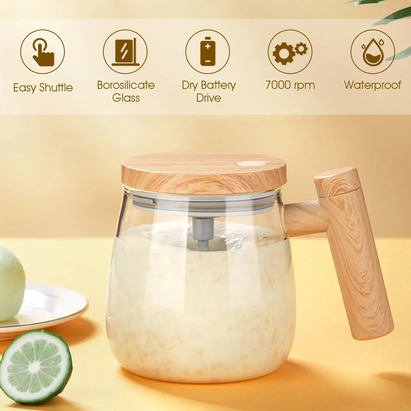 Self Stirring Cup 400ml | Electric Stirring Mug | Glass | Waterproof | Automatic Electric Protein Powder Mix Cup