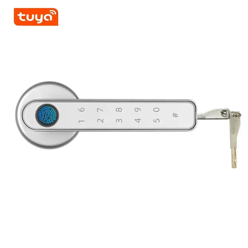 Tuya Biometric Fingerprint Smart Door Lock Electronic Digital Lock Password Keyless Security Door Handle Home